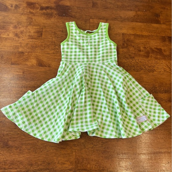 Sweethoney green plaid gingham twirl dress size 18 months